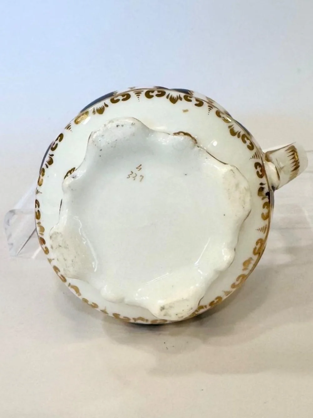 Antique Samuel Alcock Cobalt Gold Creamer Jug 1840